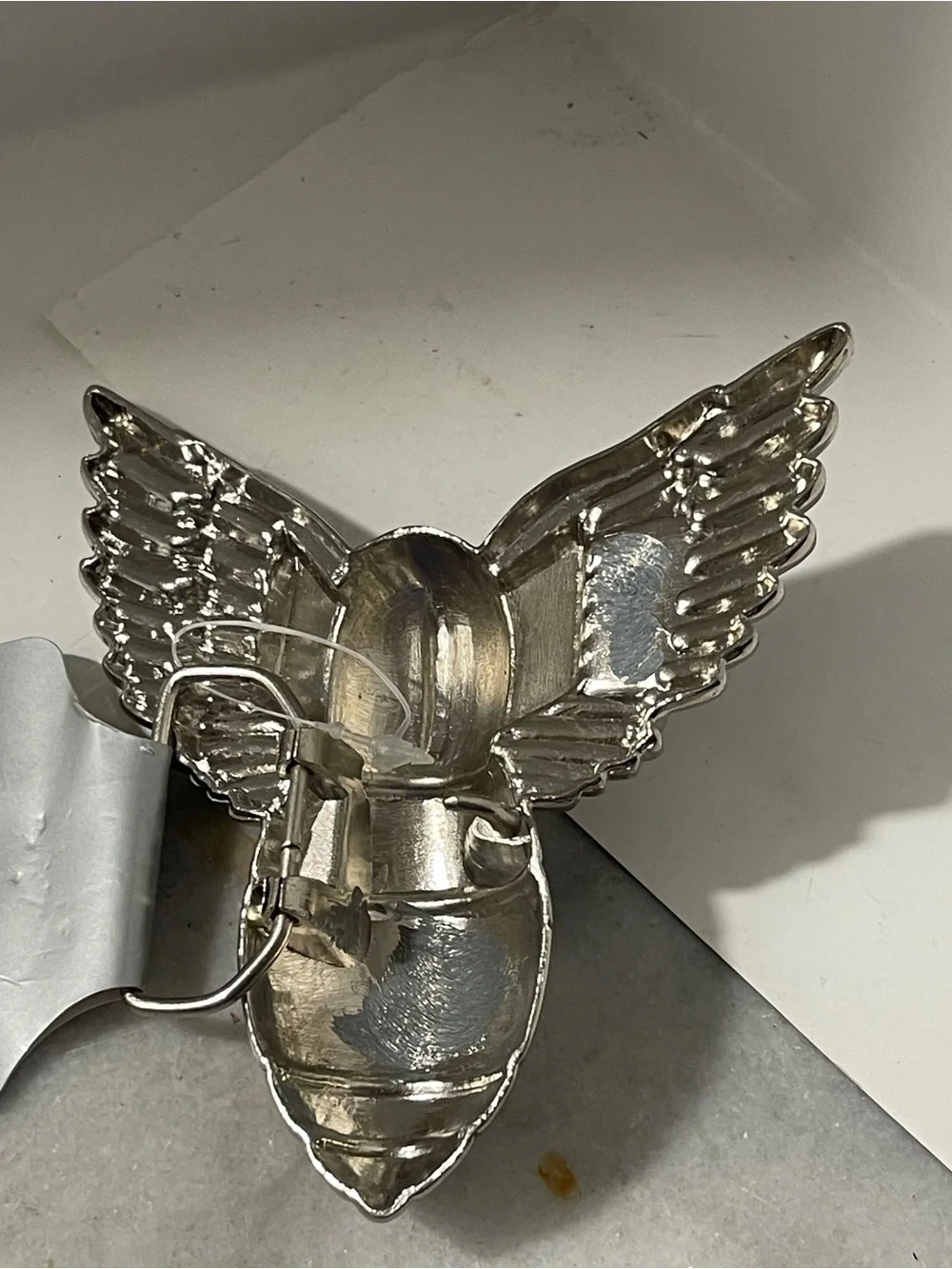 Hot Topic Silver Winged Bomb Belt Buckle